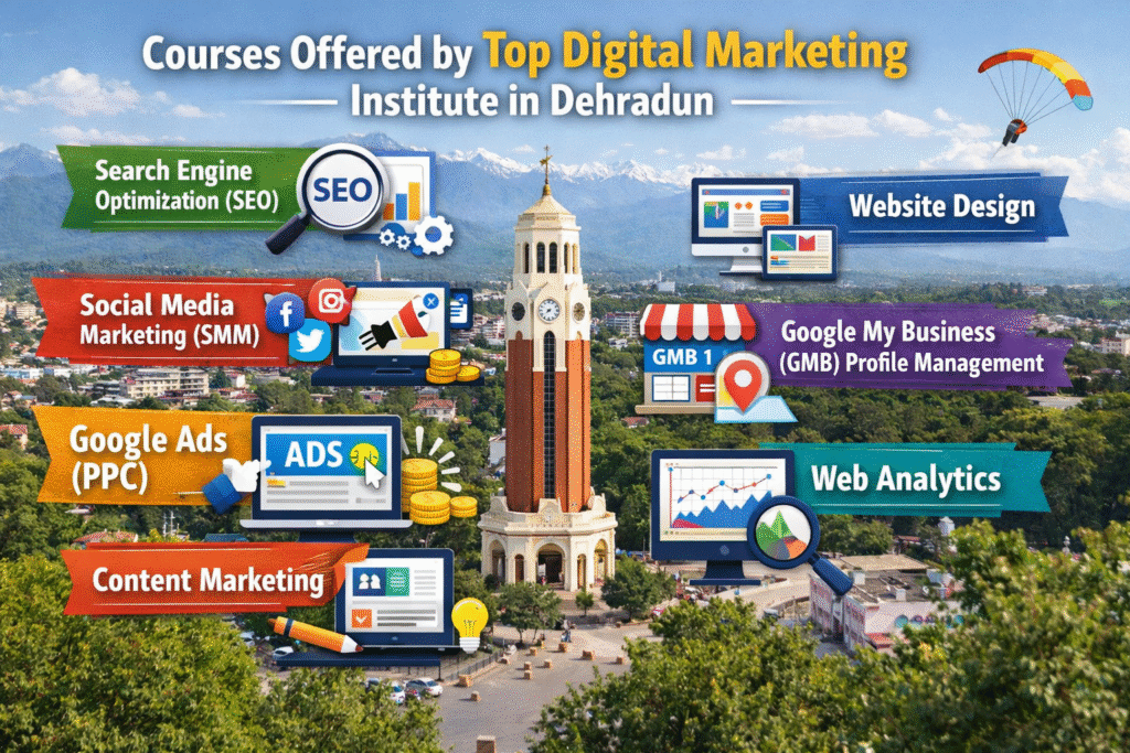 Courses Offered by Top Digital Marketing Institute in Dehradun