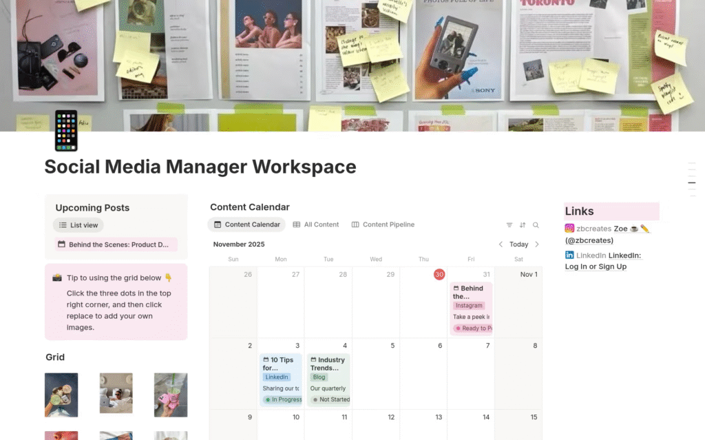 Social media manager desk